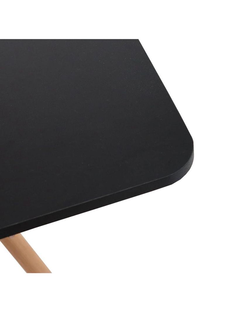 Conjunto Mesa Jantar Quadrada Eiffel 80cm Preto Mdf + 4 Cadeiras Charles Eames