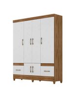 Guarda Roupa Casal Ambiente Ms912 6 Portas Naturale Branco - Moval