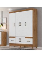 Guarda Roupa Casal Ambiente Ms912 6 Portas Naturale Branco - Moval