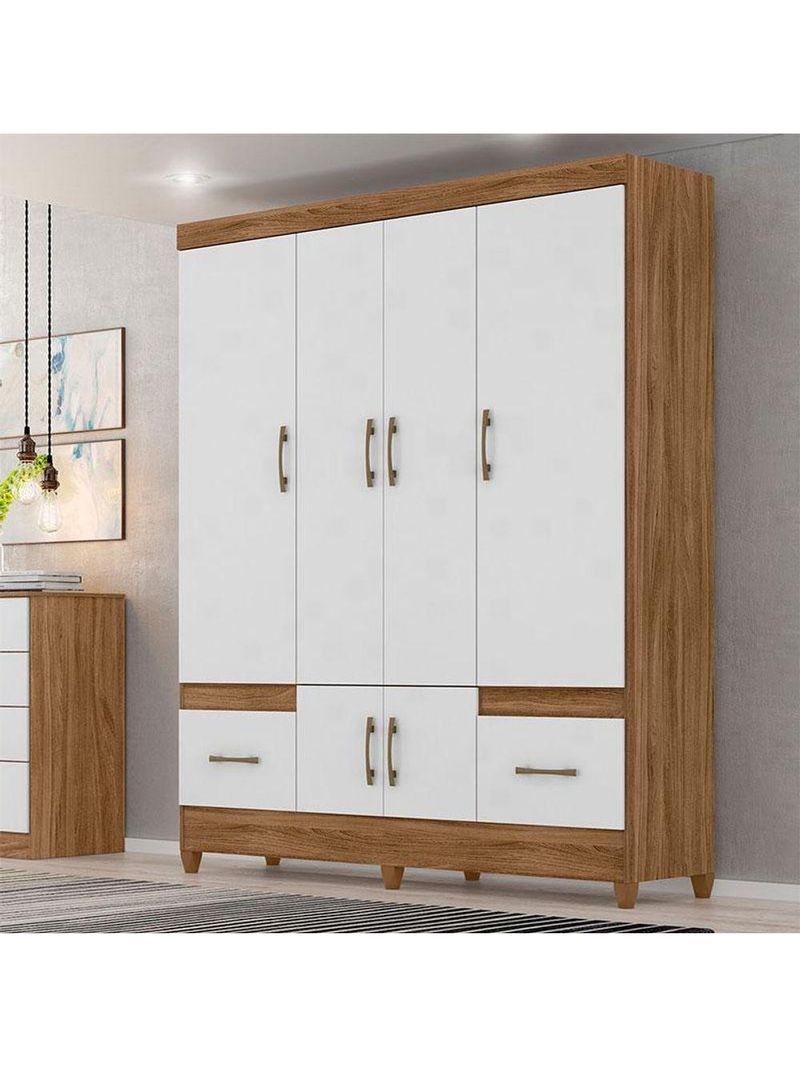 Guarda Roupa Casal Ambiente Ms912 6 Portas Naturale Branco - Moval