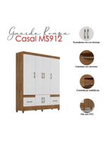 Guarda Roupa Casal Ambiente Ms912 6 Portas Naturale Branco - Moval