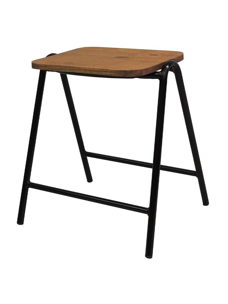 Banco Stak Decorativo Baixo Preto - Overseas