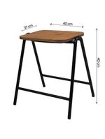 Banco Stak Decorativo Baixo Preto - Overseas