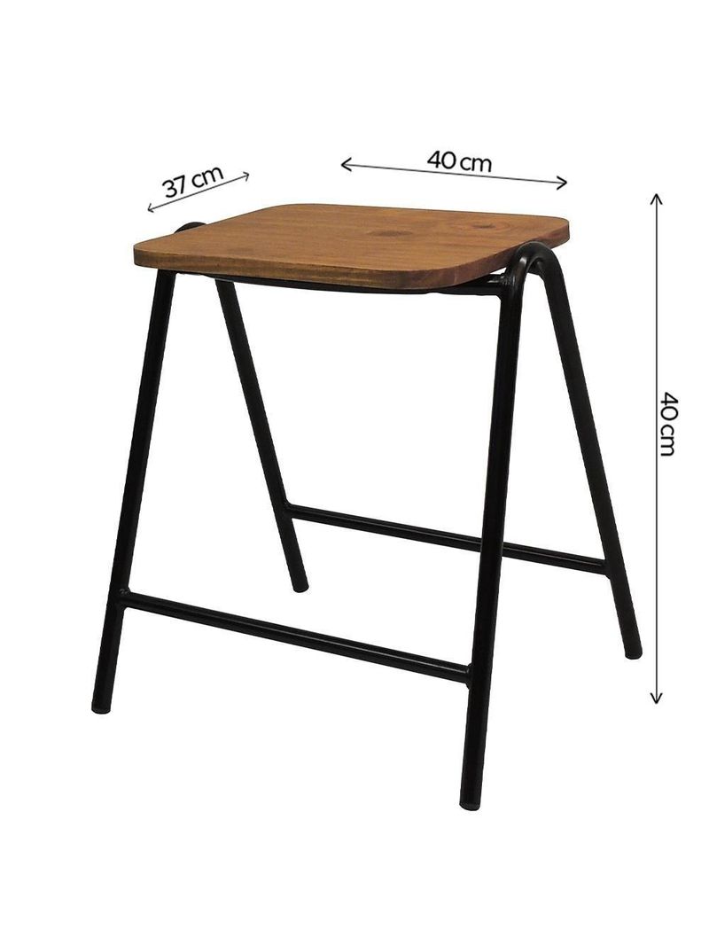 Banco Stak Decorativo Baixo Preto - Overseas