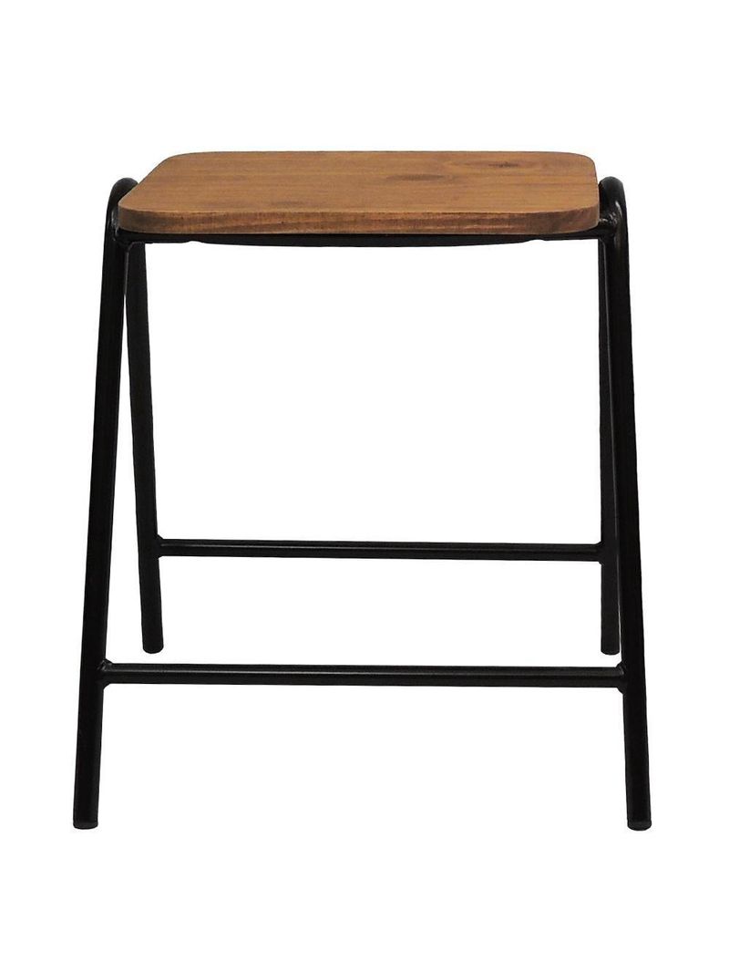 Banco Stak Decorativo Baixo Preto - Overseas