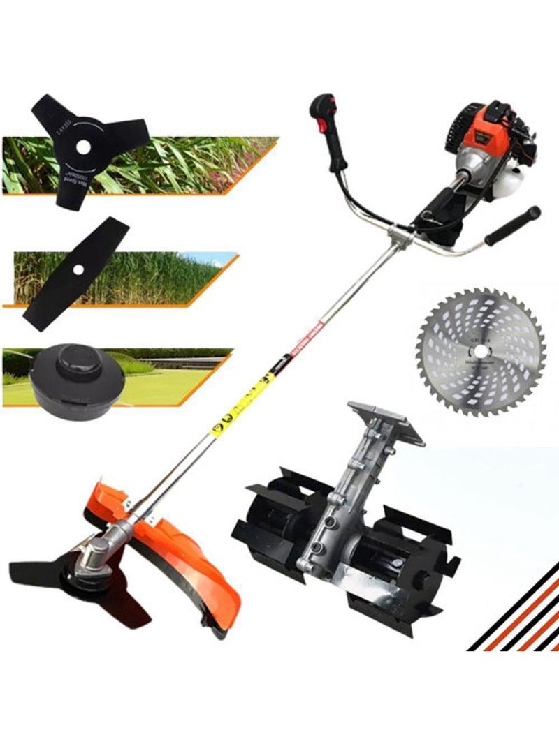 Roçadeira E Capinadeira 3hp 63cc Gasolina Importway Iwrger2t5x163 + óleo Stihl 2t + Enxada Rotativa + Videa 40d + Facas