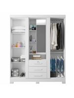 Guarda Roupa Solteiro Capelinha Premium 3 Portas Branco – Zanzini