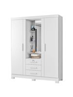 Guarda Roupa Solteiro Capelinha Premium 3 Portas Branco – Zanzini