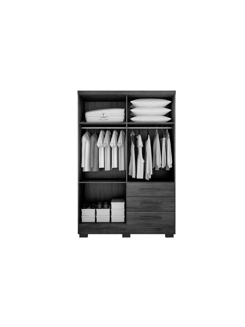 Guarda-Roupa Solteiro 4 Portas e 3 Gavetas com Pés Encant Branco - Novo Horizonte