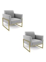 Kit 2 Poltronas Base Industrial  Dourado Marisa - D\'rossi