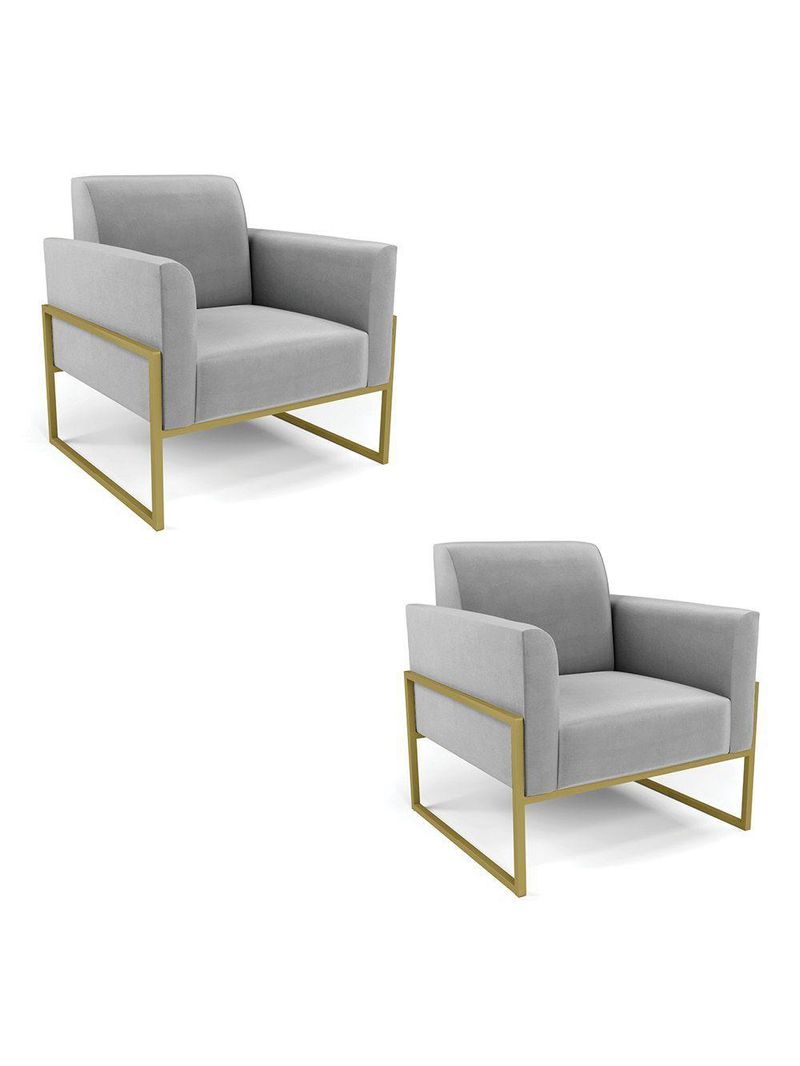 Kit 2 Poltronas Base Industrial  Dourado Marisa - D\'rossi