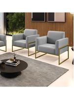 Kit 2 Poltronas Base Industrial  Dourado Marisa - D\'rossi