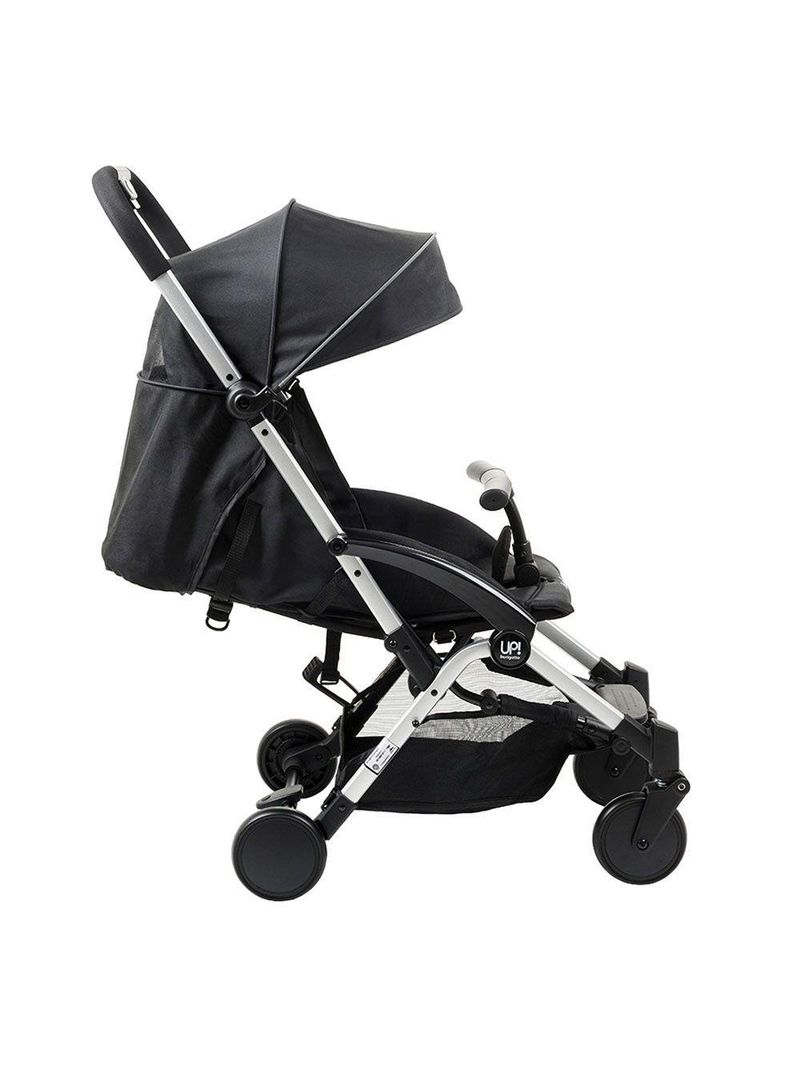 Carrinho de Bebê Burigotto Up Dobrável para Passeio Até 15kg Preto com Metal Prata