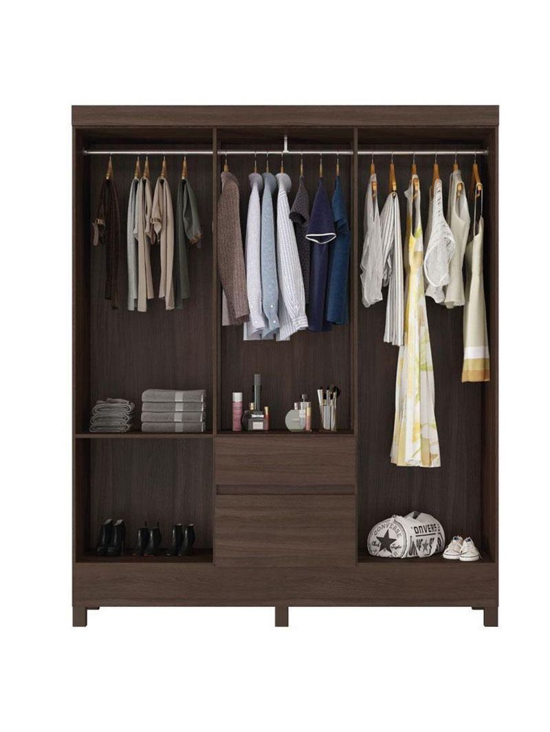 Guarda Roupa Casal Flash 2 Café - Demóbile
