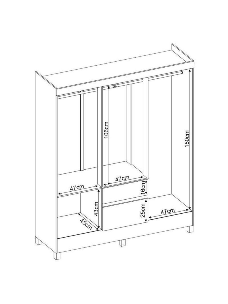Guarda Roupa Casal Flash 2 Café - Demóbile