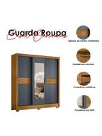Guarda Roupa Solteiro Eldorado e Cômoda MS913 Freijó Cinza – Moval