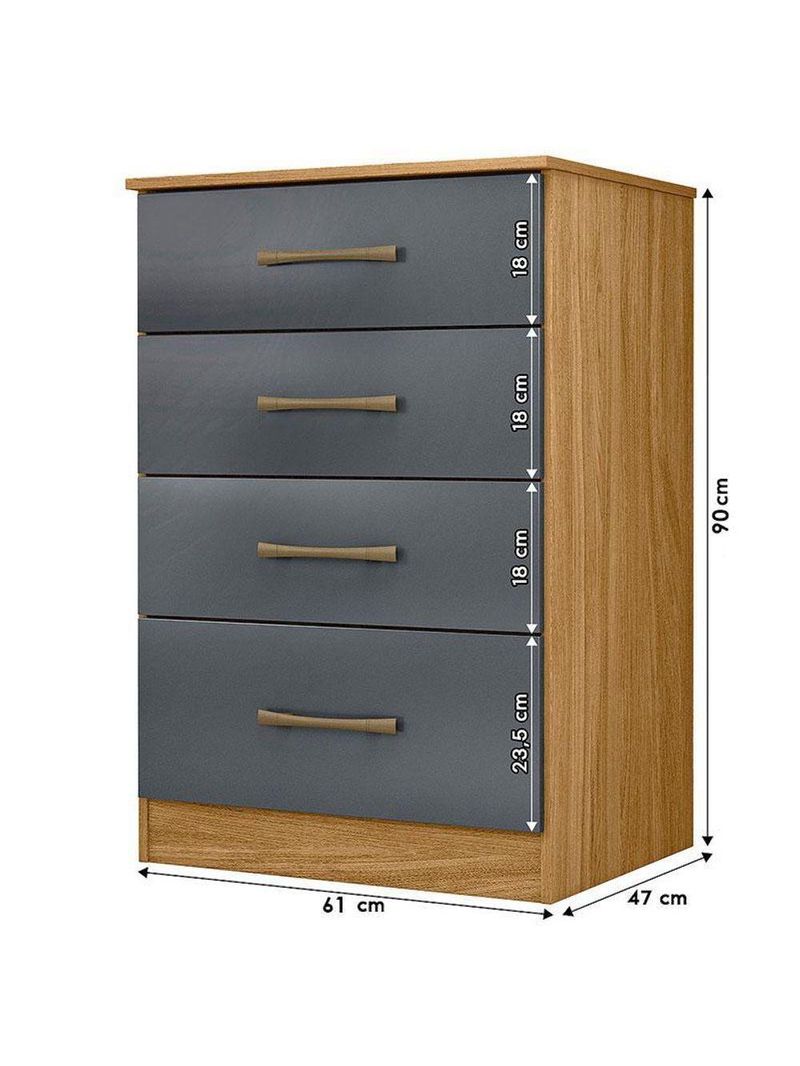 Guarda Roupa Solteiro Eldorado e Cômoda MS913 Freijó Cinza – Moval