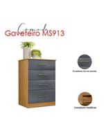 Guarda Roupa Solteiro Eldorado e Cômoda MS913 Freijó Cinza – Moval