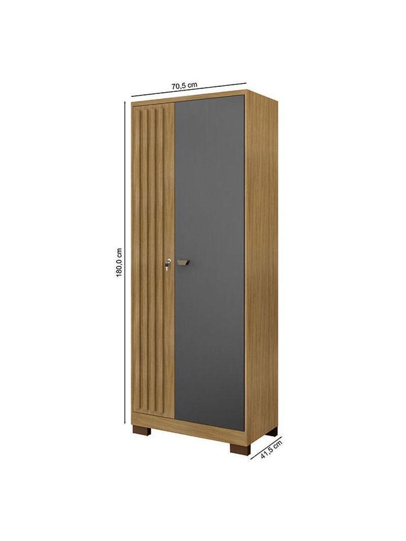 Guarda Roupa Casal Imperial E Cômoda Madri Com Armário Multiuso Versatile Carvalho Americano Grafite – Incorplac