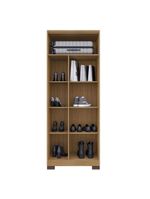 Guarda Roupa Casal Imperial E Cômoda Madri Com Armário Multiuso Versatile Carvalho Americano Grafite – Incorplac