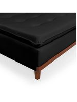 Sofá Cama Reclinável Santorini Veludo Confortável Base de Madeira Preto 176