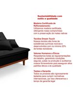 Sofá Cama Reclinável Santorini Veludo Confortável Base de Madeira Preto 176