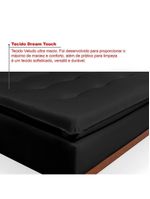 Sofá Cama Reclinável Santorini Veludo Confortável Base de Madeira Preto 176