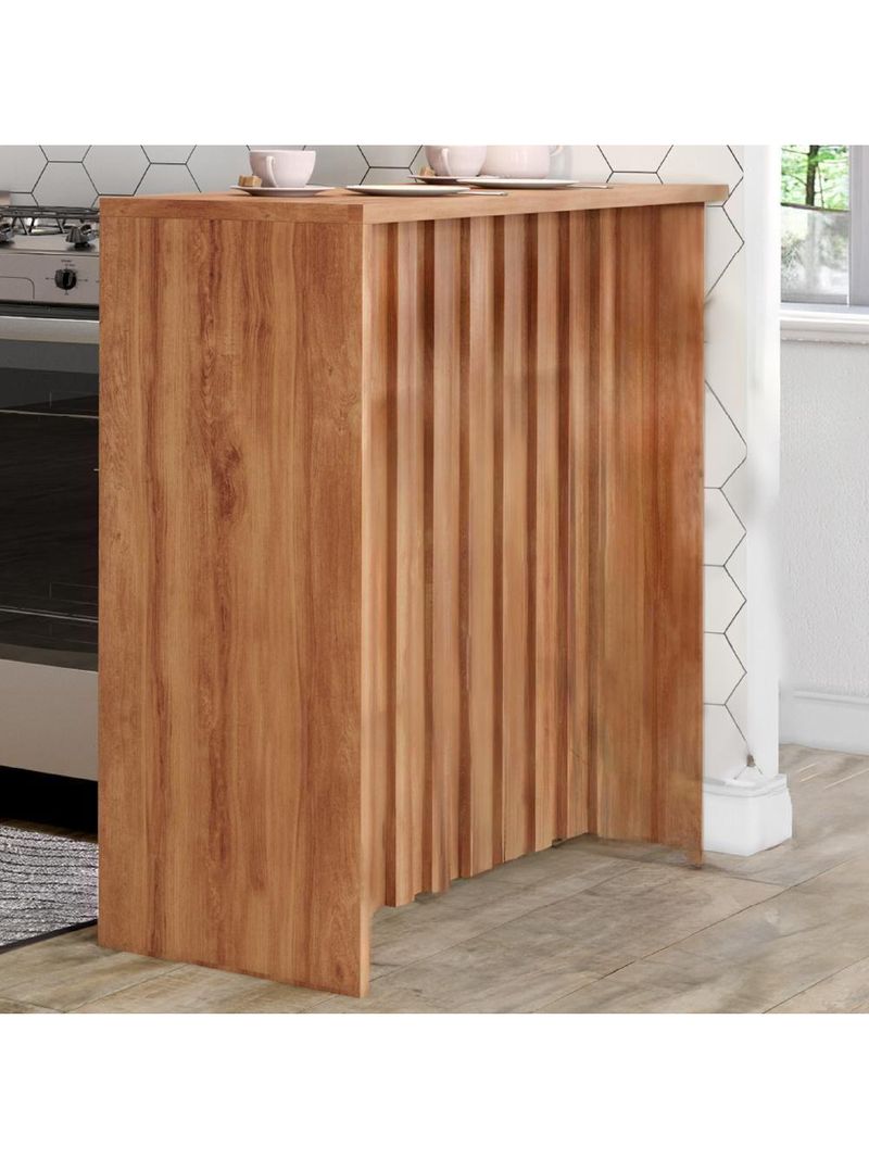 Balcão Ilha Ripado Milla Nog 120cm Carraro