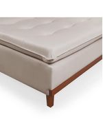 Sofá Cama Reclinável Santorini Veludo Confortável Base De Madeira Areia 162