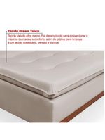 Sofá Cama Reclinável Santorini Veludo Confortável Base De Madeira Areia 162