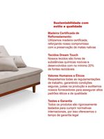 Sofá Cama Reclinável Santorini Veludo Confortável Base De Madeira Areia 162