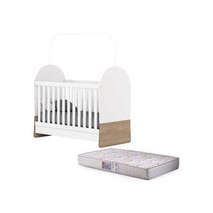 Berço Mini Cama Magia Branco Jequitibá Hp Com Colchão 130x60 Gazin - Henn