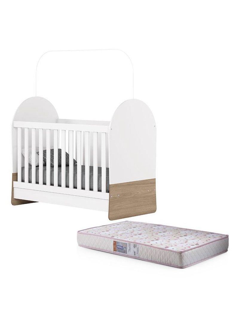 Berço Mini Cama Magia Branco Jequitibá Hp Com Colchão 130x60 Gazin - Henn