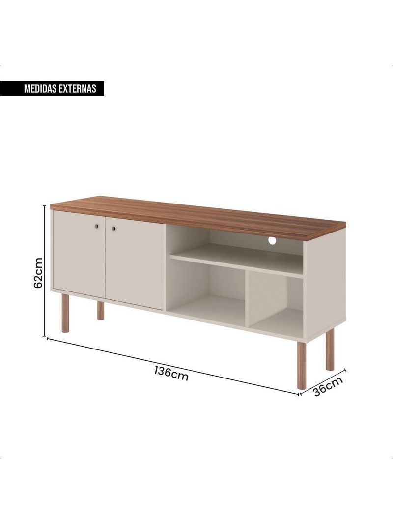 Bancada Para Tv Até 60 Polegadas Multi Bege Caemmun