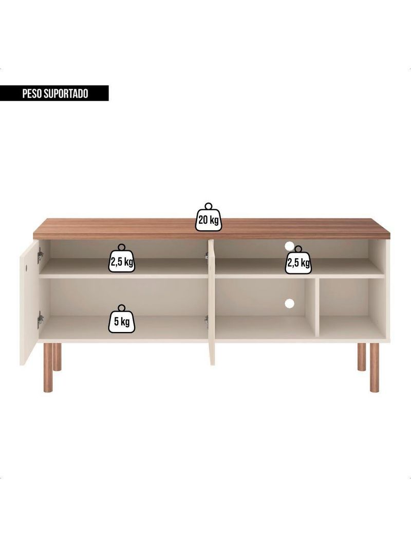 Bancada Para Tv Até 60 Polegadas Multi Bege Caemmun