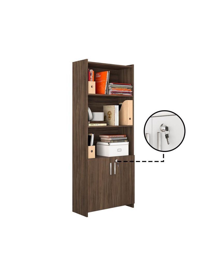 Escritório Compacto 2 Peças Office Nogal Notável Móveis – Nogal Trend