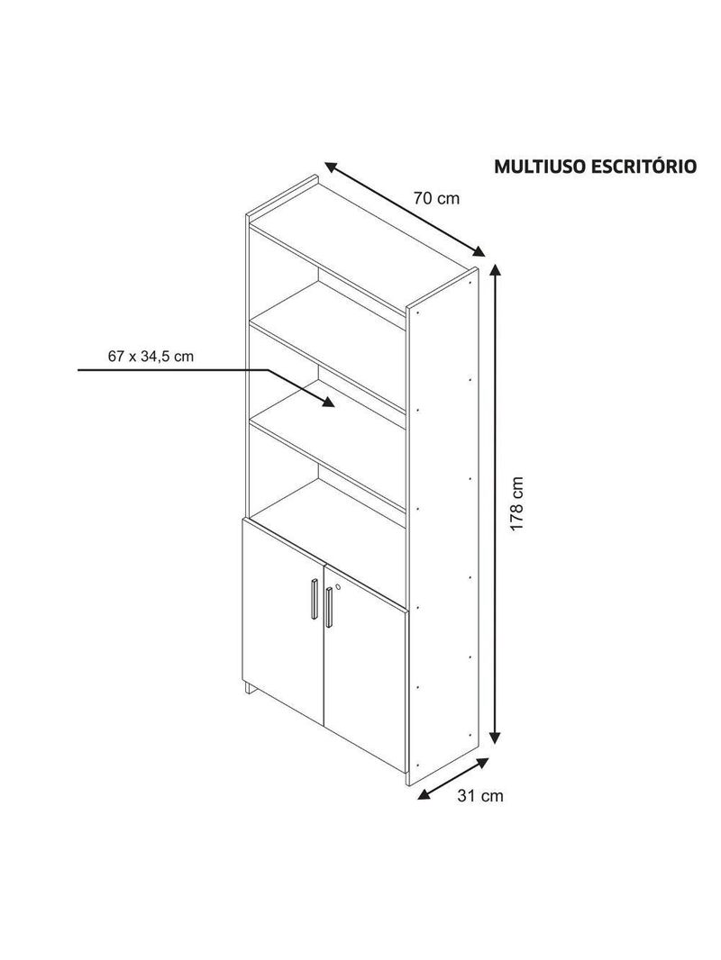 Escritório Compacto 2 Peças Office Nogal Notável Móveis – Nogal Trend
