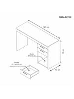 Escritório Compacto 2 Peças Office Nogal Notável Móveis – Nogal Trend
