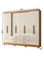 Guarda Roupa Casal San Lorenzo e Cômoda MS913 Freijó Off White – Moval