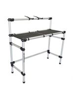 Cabine Dj Tubular Em Aluminio Com Tampo Mdf Para Mesa Controladora Usb Universal De Ate 1 Metro