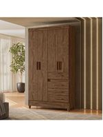 Guarda Roupa Solteiro Ambiente Sobral 4 Portas Castanho Wood – Moval