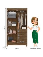 Guarda Roupa Solteiro Ambiente Sobral 4 Portas Castanho Wood – Moval
