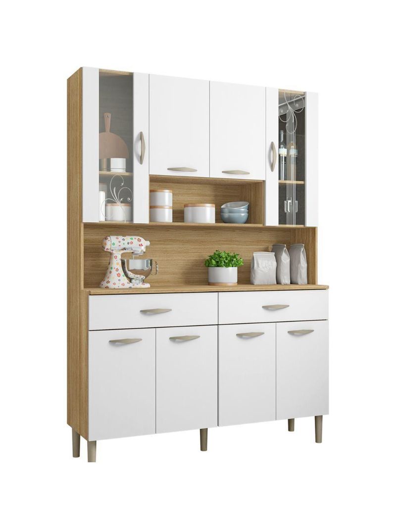 Armário de Cozinha Kit 8 Portas 2 Gavetas Golden Kits Paraná - Cor: Freijó Supremo