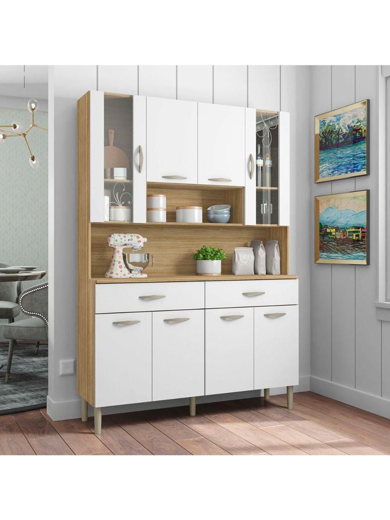 Armário de Cozinha Kit 8 Portas 2 Gavetas Golden Kits Paraná - Cor: Freijó Supremo