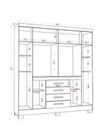 Guarda Roupa Casal Nápole 2045149 E Armário Multiuso New 2000192 E Cômoda Sevilha Branco - Aramóveis