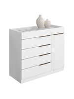 Guarda Roupa Casal Nápole 2045149 E Armário Multiuso New 2000192 E Cômoda Sevilha Branco - Aramóveis