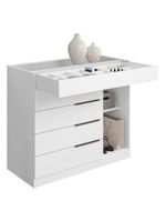 Guarda Roupa Casal Nápole 2045149 E Armário Multiuso New 2000192 E Cômoda Sevilha Branco - Aramóveis