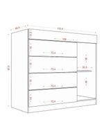 Guarda Roupa Casal Nápole 2045149 E Armário Multiuso New 2000192 E Cômoda Sevilha Branco - Aramóveis