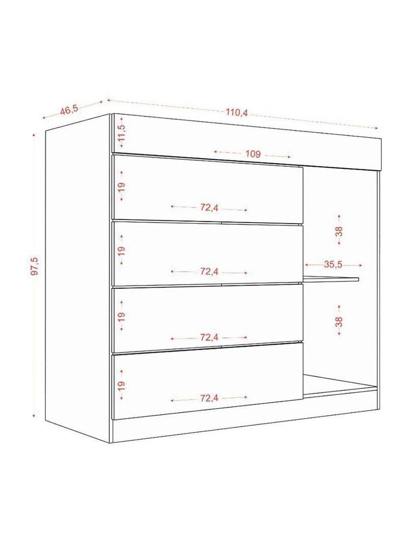 Guarda Roupa Casal Nápole 2045149 E Armário Multiuso New 2000192 E Cômoda Sevilha Branco - Aramóveis