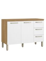 Balcão Gabinete de Pia 120 cm com Tampo Ametista Kits Paraná Freijó Supremo